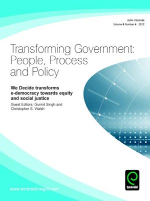 cover image of Transforming Government: People, Process and Policy, Volume 6, Issue 4
